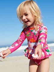 Baker by Ted Baker Pink Floral Sunsafe Swimsuit - Image 2 of 10