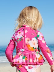 Baker by Ted Baker Pink Floral Sunsafe Swimsuit - Image 3 of 10