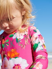 Baker by Ted Baker Pink Floral Sunsafe Swimsuit - Image 4 of 10
