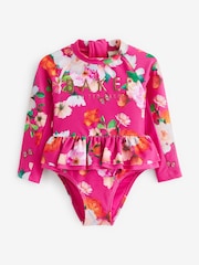 Baker by Ted Baker Pink Floral Sunsafe Swimsuit - Image 6 of 10