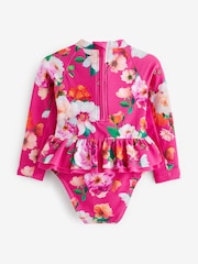 Baker by Ted Baker Pink Floral Sunsafe Swimsuit - Image 7 of 10