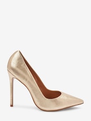 Gold Signature Leather Court Shoes - Image 4 of 7
