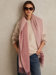 Reiss Blush Picton Wool-Cashmere Scarf - Image 2 of 5