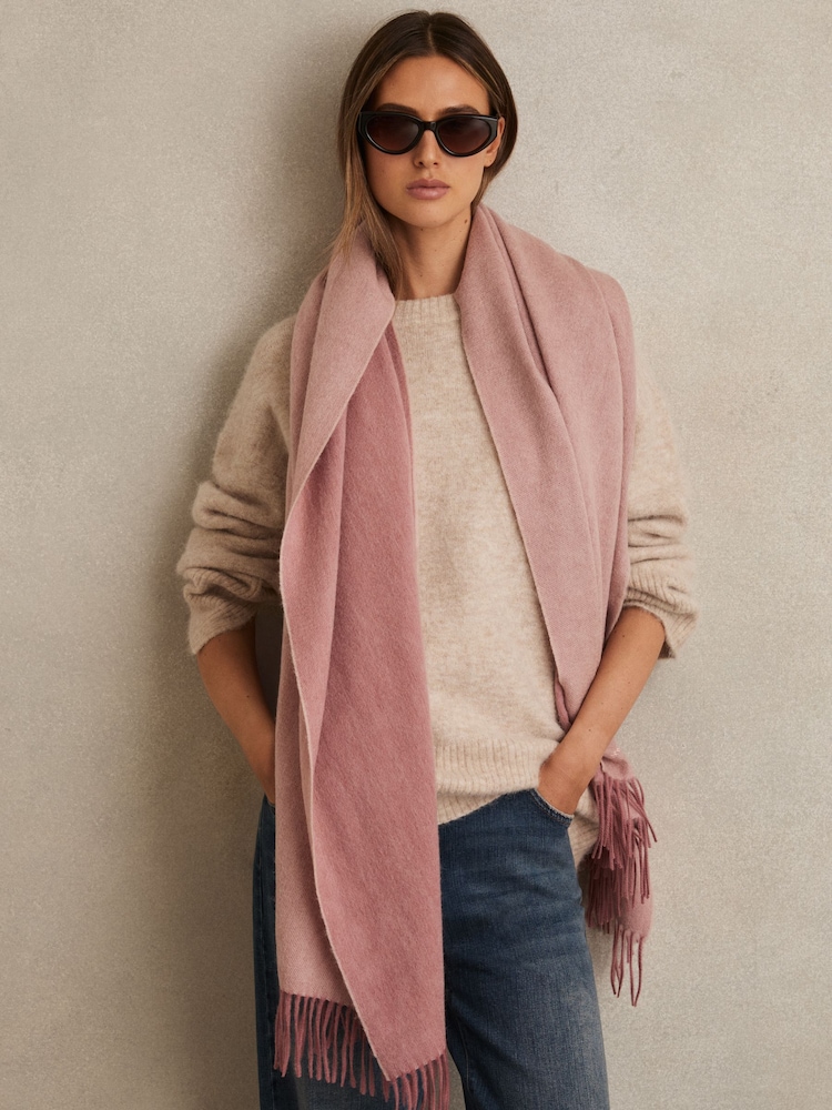 Reiss Blush Picton Wool-Cashmere Scarf - Image 2 of 5
