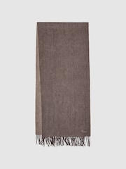 Reiss Taupe Picton Wool and Cashmere Scarf - Image 1 of 5