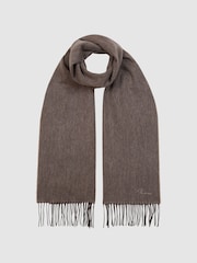 Reiss Taupe Picton Wool and Cashmere Scarf - Image 3 of 5