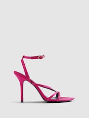 Reiss Magenta Camilla Strappy Sandal Heels - Image 1 of 5