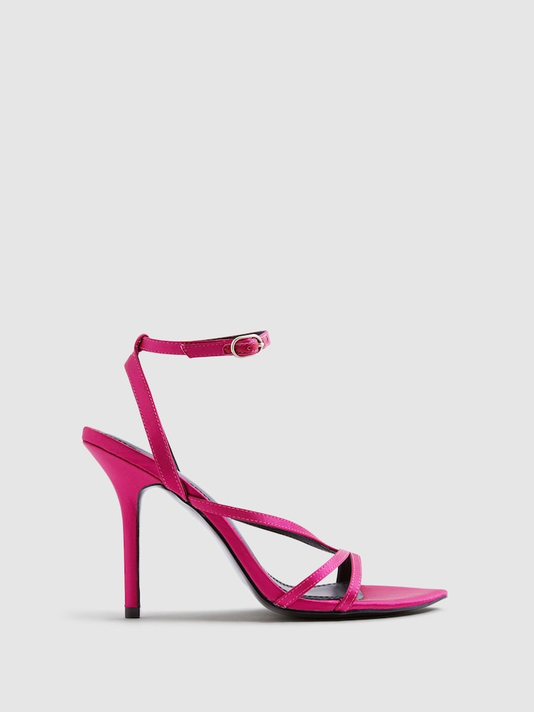Reiss Magenta Camilla Strappy Sandal Heels - Image 1 of 5
