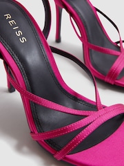 Reiss Magenta Camilla Strappy Sandal Heels - Image 4 of 5