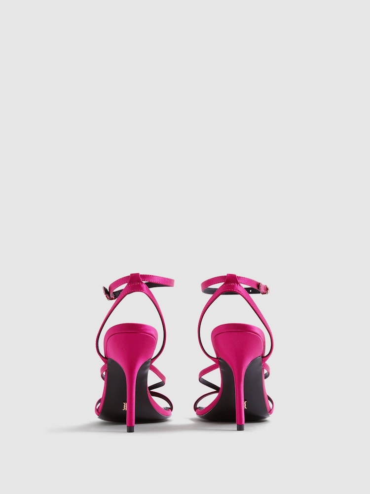 Reiss Magenta Camilla Strappy Sandal Heels - Image 5 of 5