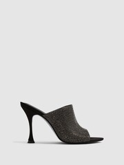 Reiss Black Cylan Crystal Mule - Image 1 of 7