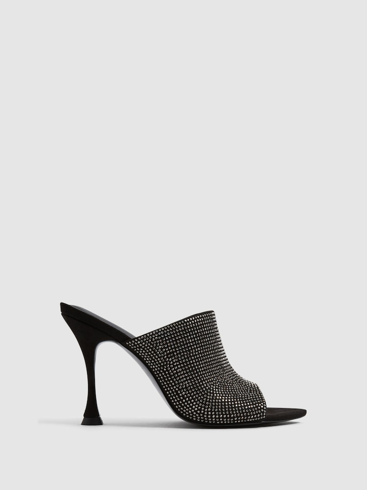 Reiss Black Cylan Crystal Mule - Image 1 of 7
