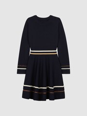 Reiss Navy Edith Senior Knitted Dress - Image 2 of 7