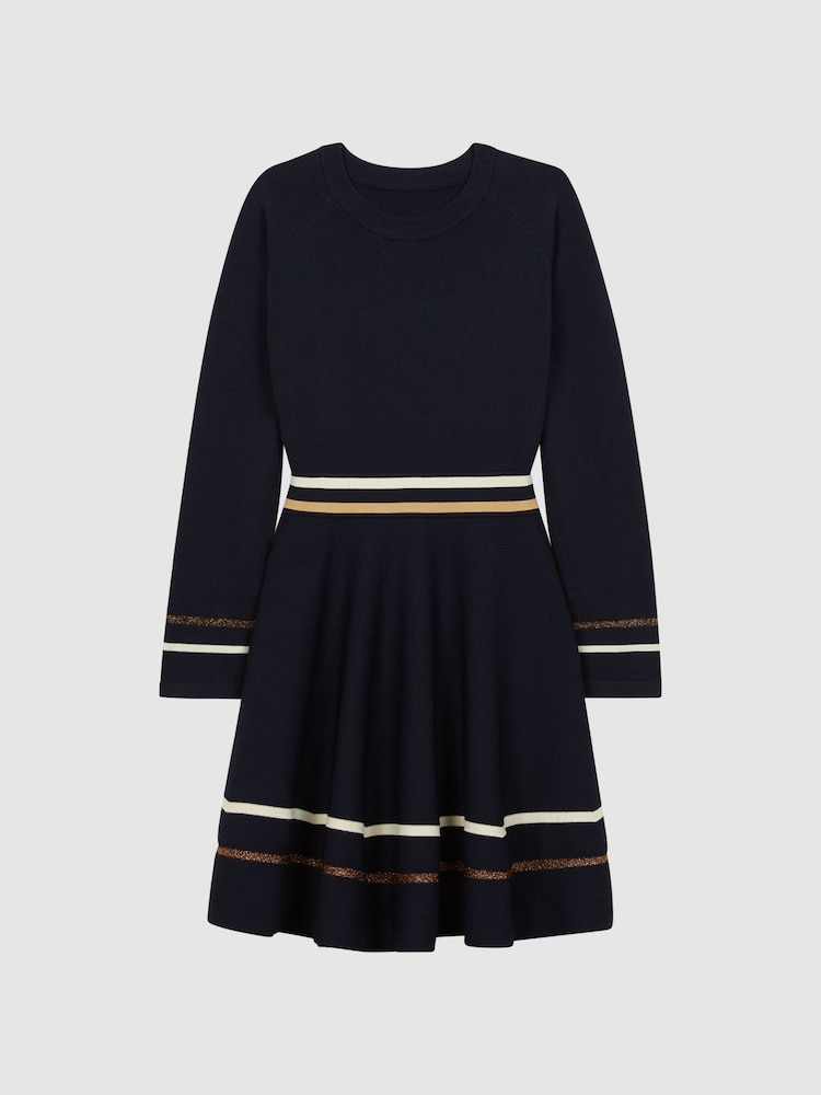 Reiss Navy Edith Senior Knitted Dress - Image 2 of 7