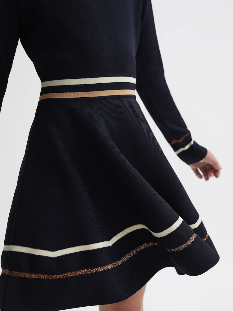 Reiss Navy Edith Senior Knitted Dress - Image 4 of 7