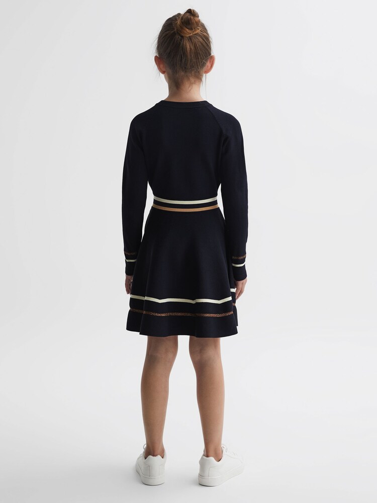 Reiss Navy Edith Senior Knitted Dress - Image 5 of 7