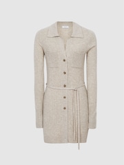 Reiss Oatmeal Corrin Cashmere Blend Cardigan - Image 2 of 7