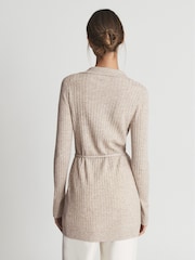 Reiss Oatmeal Corrin Cashmere Blend Cardigan - Image 5 of 7