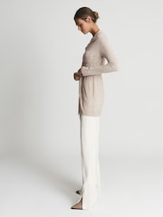 Reiss Oatmeal Corrin Cashmere Blend Cardigan - Image 6 of 7