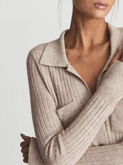 Reiss Oatmeal Corrin Cashmere Blend Cardigan - Image 7 of 7