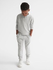 Reiss Grey Clyde Junior Ribbed Jersey Joggers - Image 1 of 8