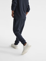 Airforce Blue - Reiss Clyde Gerippte Jersey-Jogginghose - Bild 4 von 5