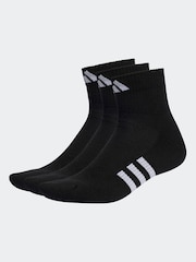 adidas Black Cushioned Mid-Cut Socks 3 Pack - Image 1 of 4