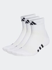 adidas White Cushioned Mid-Cut Socks 3 Pack - Image 1 of 1