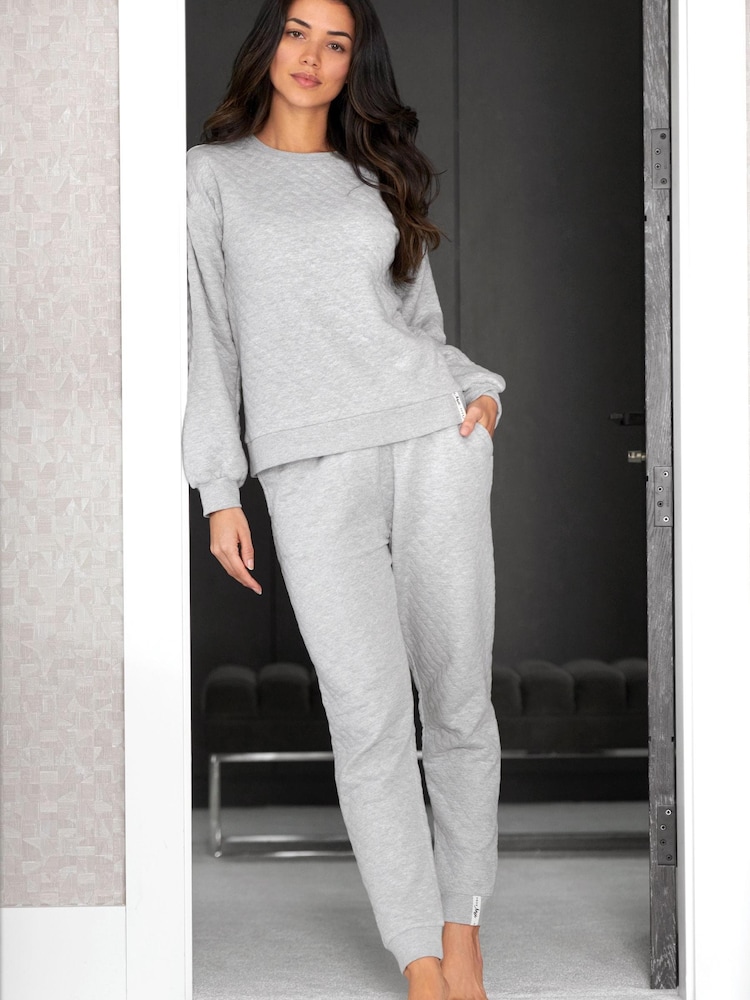 Pour Moi Grey Quilted Lounge Pyjamas - Image 2 of 8