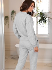 Pour Moi Grey Quilted Lounge Pyjamas - Image 3 of 8