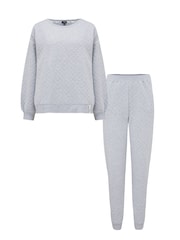 Pour Moi Grey Quilted Lounge Pyjamas - Image 6 of 8