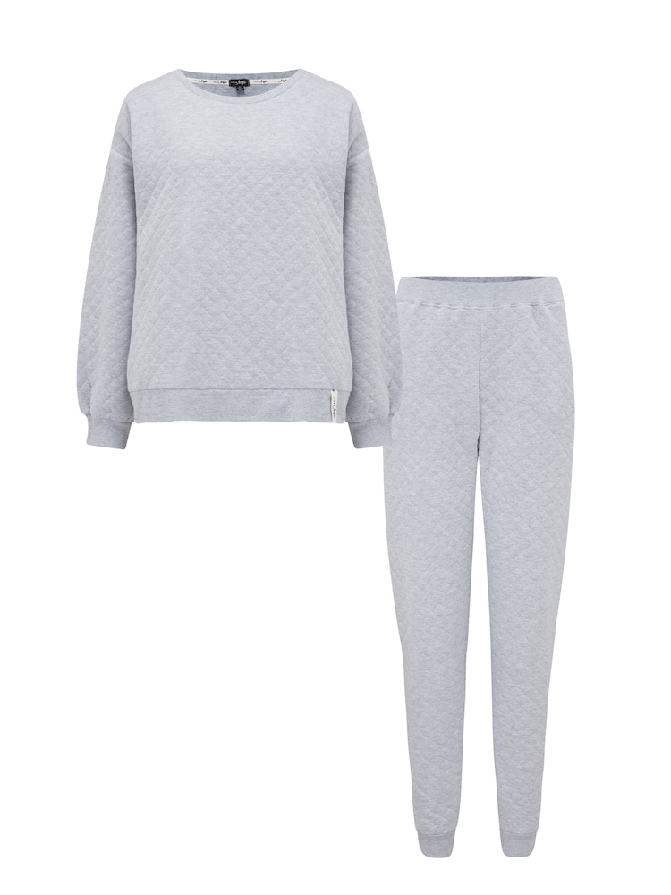Pour Moi Grey Quilted Lounge Pyjamas - Image 6 of 8