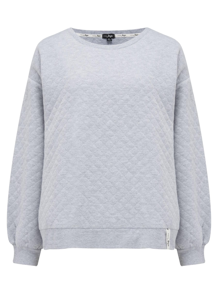 Pour Moi Grey Quilted Lounge Pyjamas - Image 7 of 8
