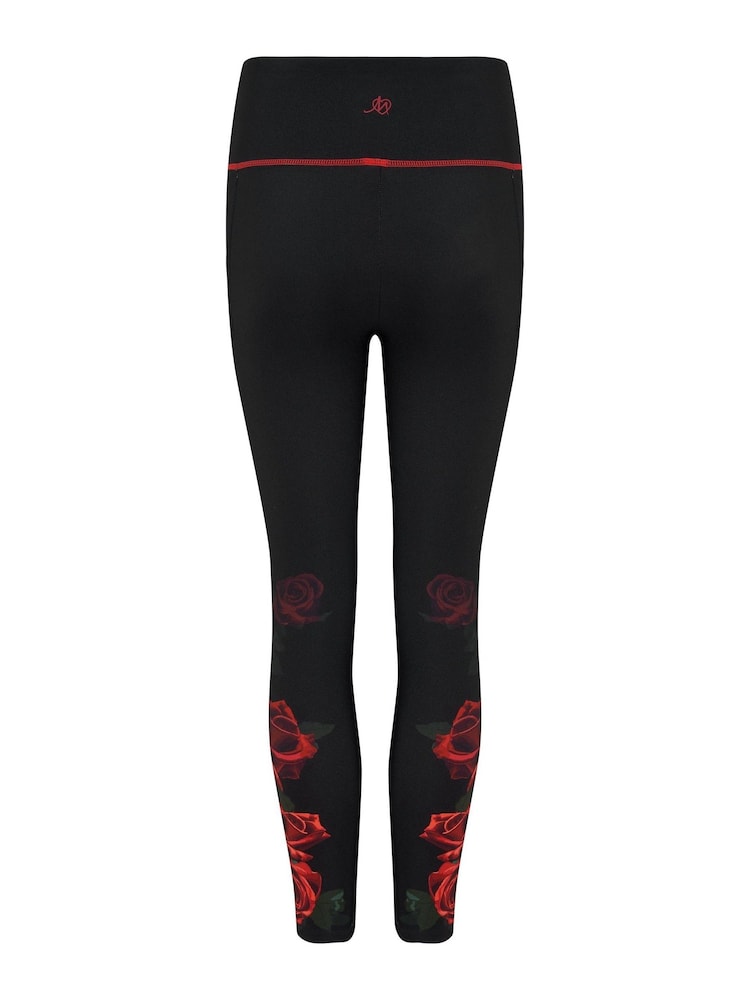 Pour Moi Black & Red Energy Full Length Sports Leggings - Image 4 of 5
