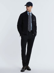 Reiss Navy Perry Atelier Metis Suede Zip-Through Jacket - Image 3 of 8