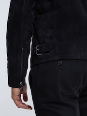 Reiss Navy Perry Atelier Metis Suede Zip-Through Jacket - Image 4 of 8