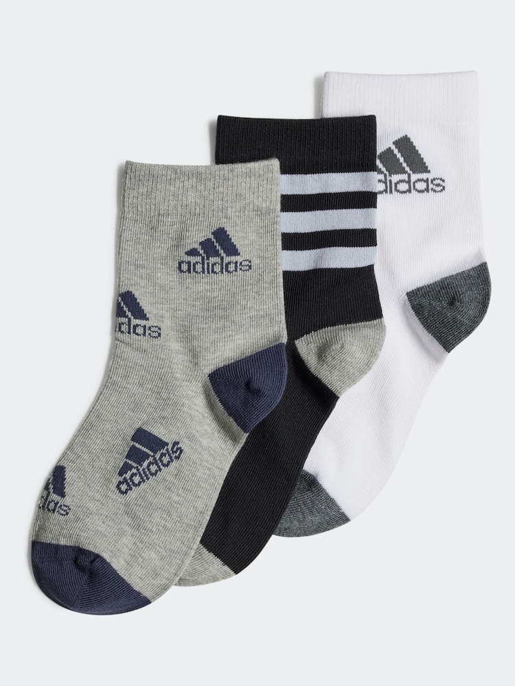 adidas Black Graphic Socks 3 Pairs - Image 1 of 1