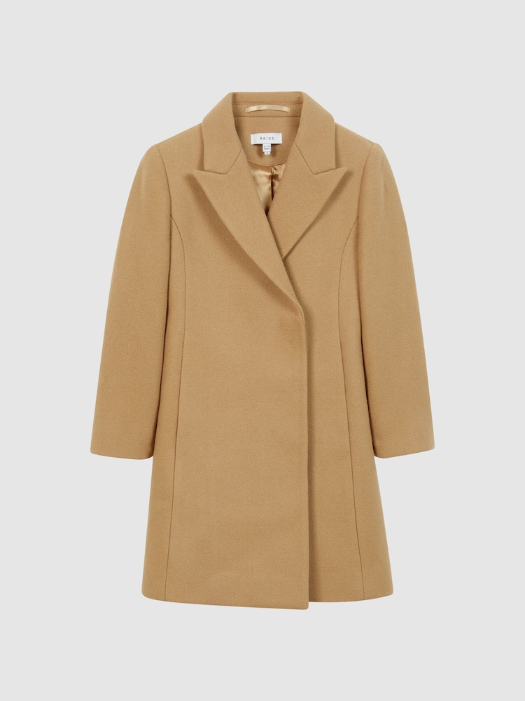 Camel - Reiss Harlow Mittellanger Mantel - Bild 2 von 6 Camel - Reiss Harlow Mittellanger Mantel - Bild 2 von 6