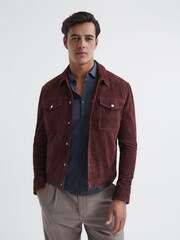 Reiss Steel Blue Baron Mercerised Jersey Shirt - Image 6 of 7