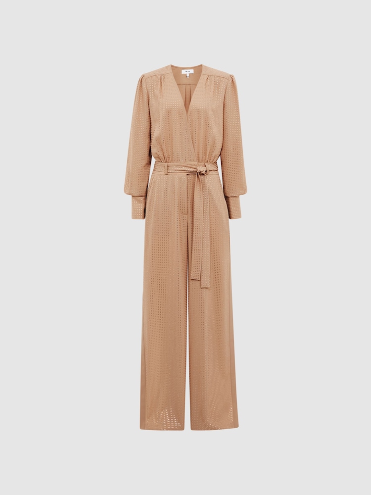 Reiss Nude Luka Embellished Jumpsuit - Image 2 of 7