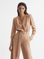 Reiss Nude Luka Embellished Jumpsuit - Image 3 of 7
