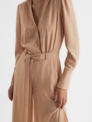 Reiss Nude Luka Embellished Jumpsuit - Image 4 of 7