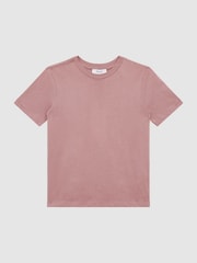 Rosa empolvado - Camiseta con cuello redondo Bless de Reiss - Imagen 2 de 7