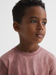 Rosa empolvado - Camiseta con cuello redondo Bless de Reiss - Imagen 4 de 7