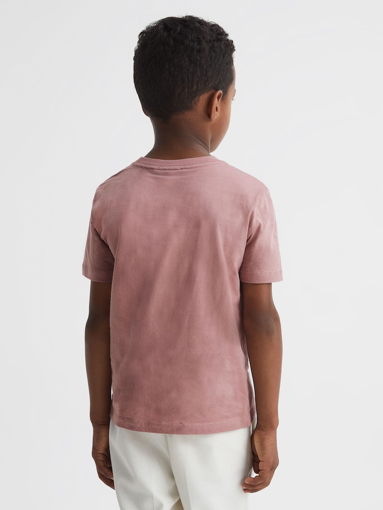 Roz prăfuit - Tricou Reiss Bless la baza gâtului - Image 5 of 7