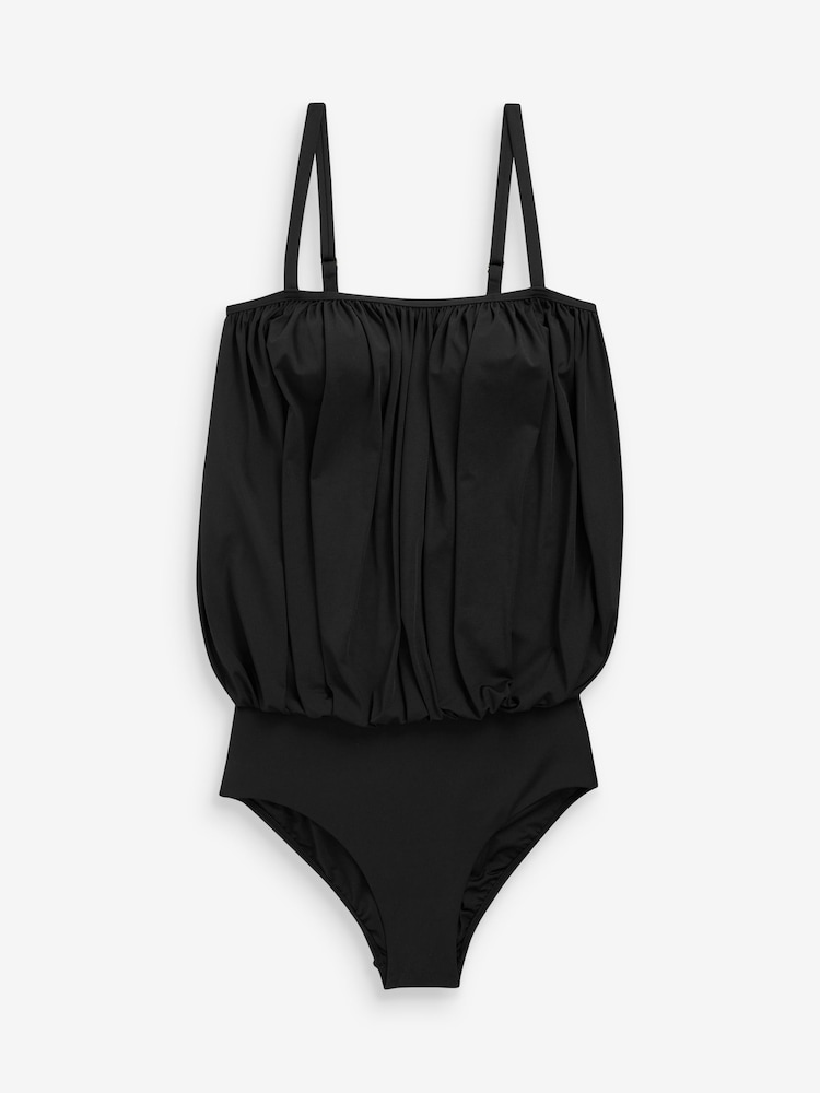 Black Print Blouson Shaping Swimsuit - Image 4 of 4