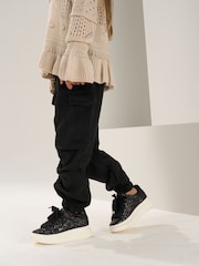 Angel & Rocket Black Parachute Cargo Tara Trousers - Image 2 of 5