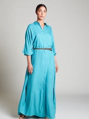 Aab Blue Shirted Kaftan - Image 1 of 4