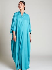 Aab Blue Shirted Kaftan - Image 3 of 4