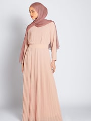 Aab Pink Pleat Maxi Dress - Image 1 of 5